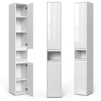 Vicco Armadio per il bagno Bianco 30.2 x 191.5 cm con ante e vano a giorno