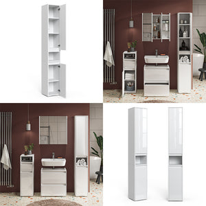 Vicco Armadio per il bagno Bianco 30.2 x 191.5 cm con ante e vano a giorno