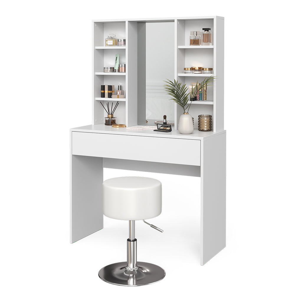 Vicco Tavolo da toeletta Bianco 93 cm con sgabello