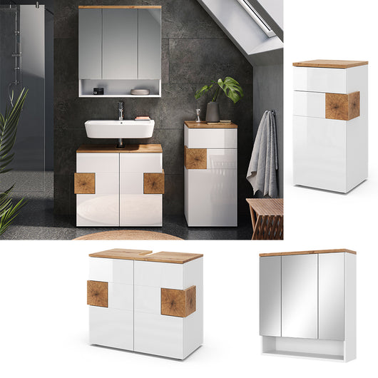 Vicco Set di mobili da bagno Bianco 3 parti