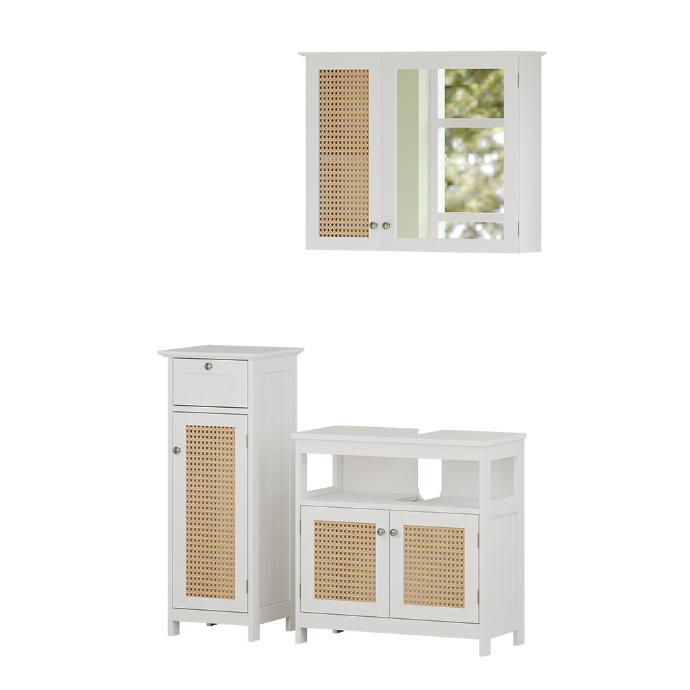 Vicco Set di mobili da bagno Bianco 3 parti, con mobile midi