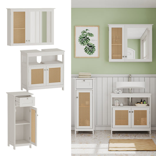 Vicco Set di mobili da bagno Bianco 3 parti, con mobile midi