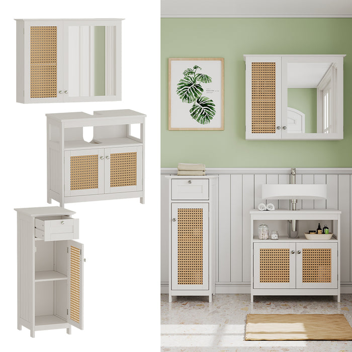 Vicco Set di mobili da bagno Bianco 3 parti, con mobile midi