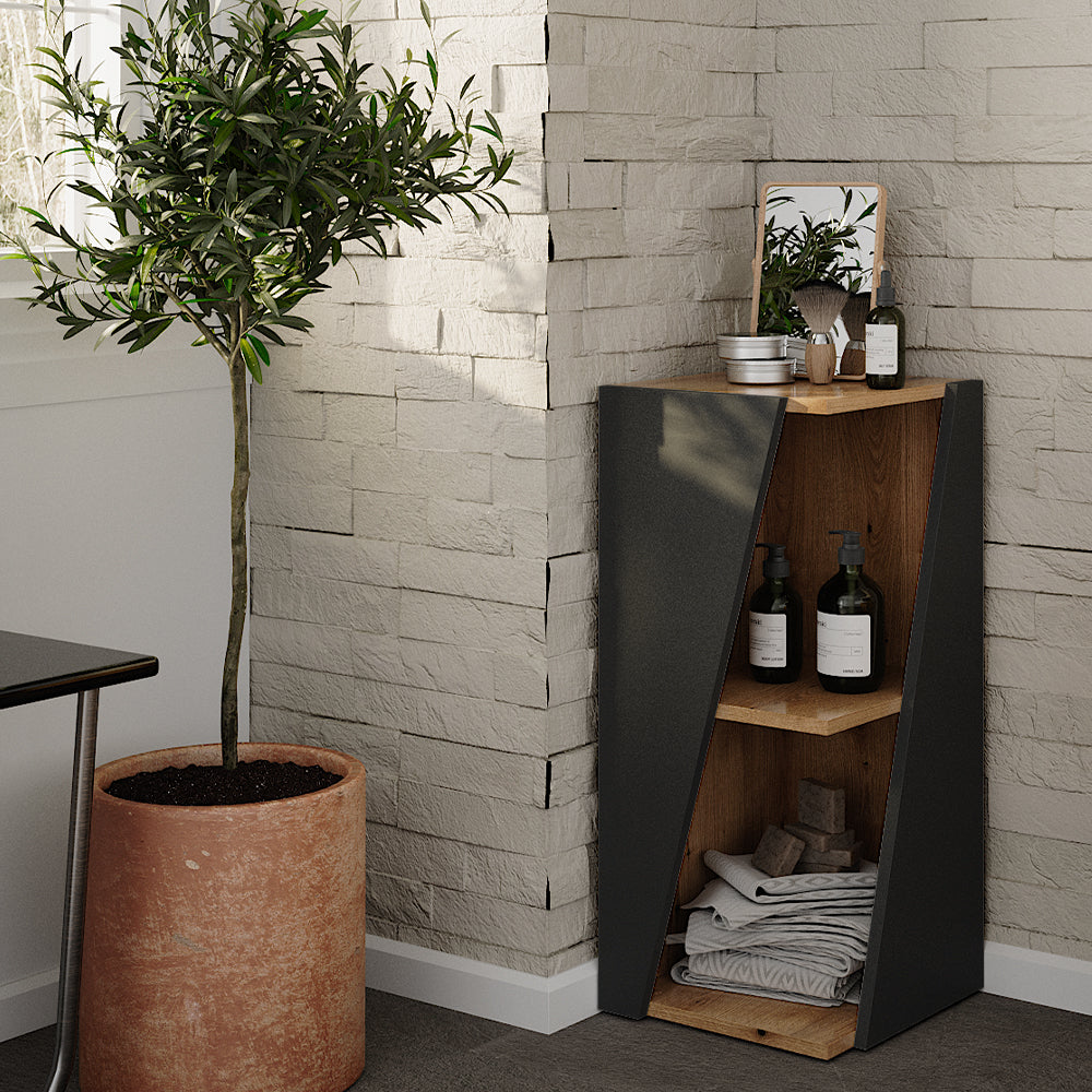 Vicco Mobiletto bagno Antracite 31.6 x 70.5 cm con ripiani aperti