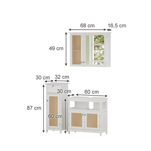 Vicco Set di mobili da bagno Bianco 3 parti, con mobile midi