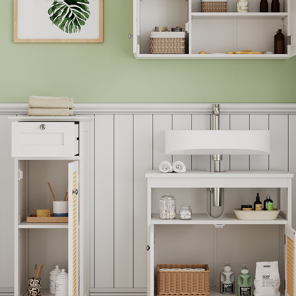 Vicco Set di mobili da bagno Bianco 3 parti, con mobile midi