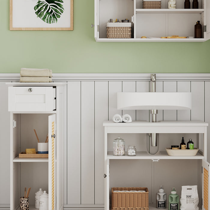 Vicco Set di mobili da bagno Bianco 3 parti, con mobile midi