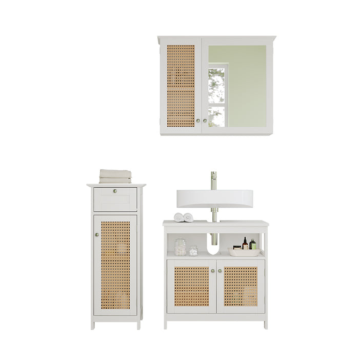 Vicco Set di mobili da bagno Bianco 3 parti, con mobile midi