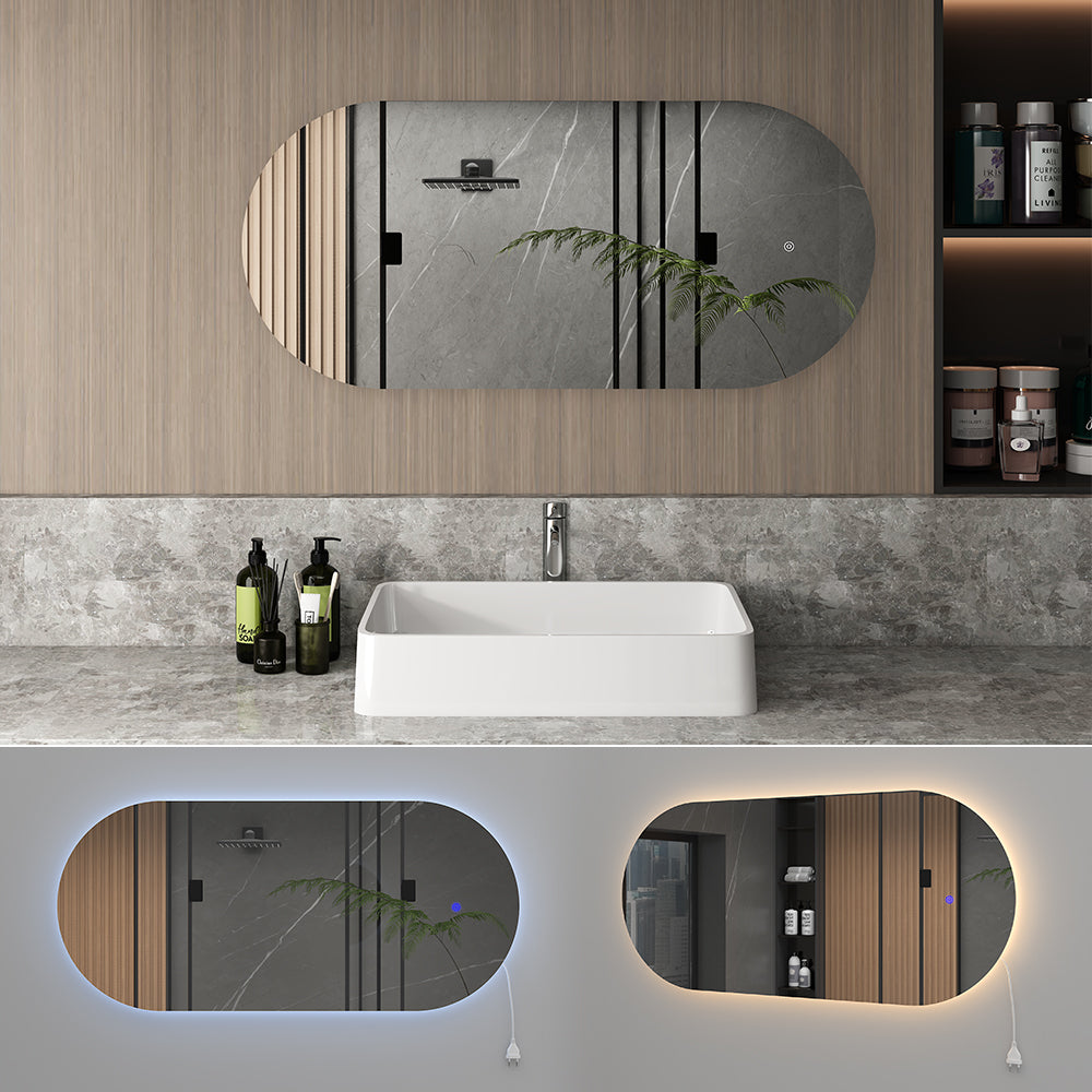 Vicco Specchio bagno Bianco 110 x 50 cm con illuminazione a LED