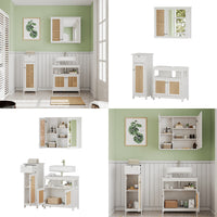 Vicco Set di mobili da bagno Bianco 3 parti, con mobile midi