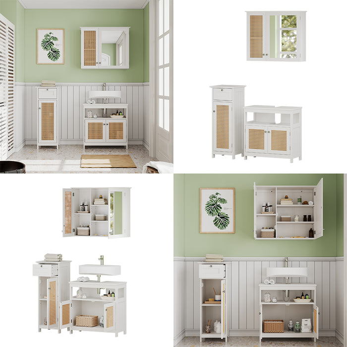 Vicco Set di mobili da bagno Bianco 3 parti, con mobile midi