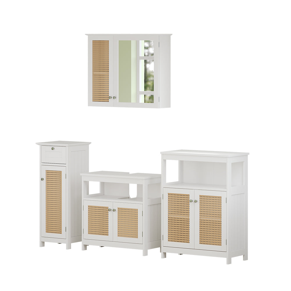 Vicco Set di mobili da bagno Bianco 4 parti, con armadio midi