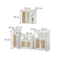 Vicco Set di mobili da bagno Bianco 4 parti, con armadio midi