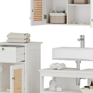 Vicco Set di mobili da bagno Bianco 4 parti, con armadio midi