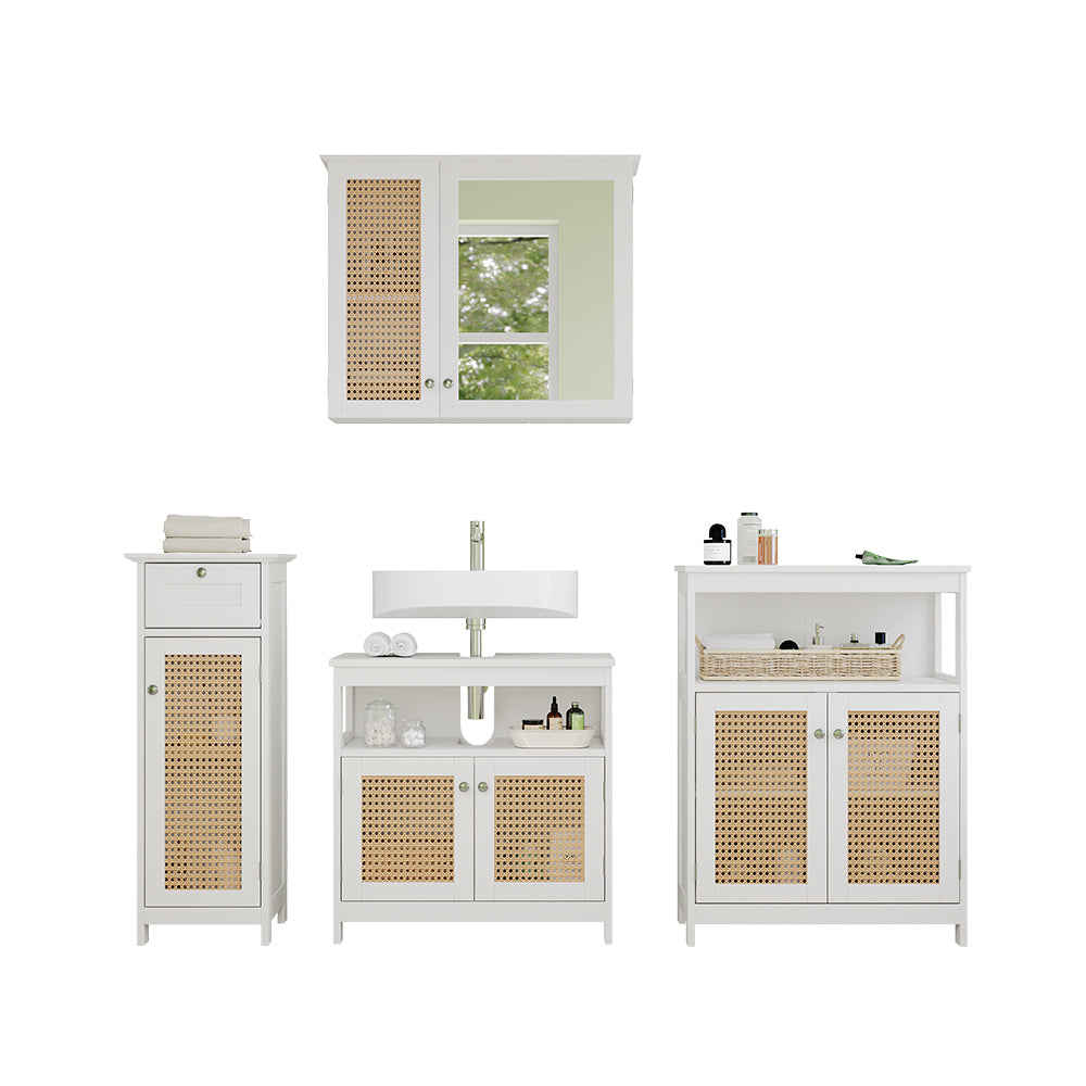 Vicco Set di mobili da bagno Bianco 4 parti, con armadio midi