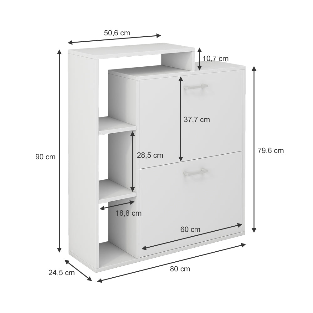 Vicco Scarpiera da ingresso Bianco 80 x 90 cm