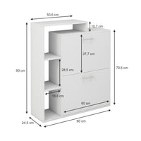 Vicco Scarpiera da ingresso Bianco 80 x 90 cm