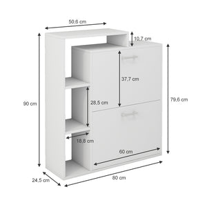 Vicco Scarpiera da ingresso Bianco 80 x 90 cm
