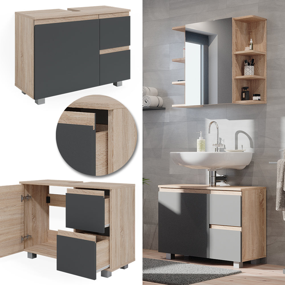Vicco Mobile sottolavabo per bagno Antracite 80 x 60.8 cm