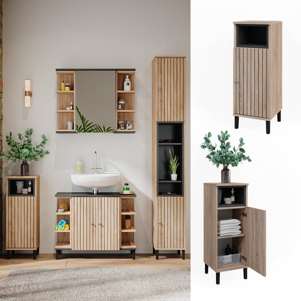 Vicco Mobiletto bagno Sonoma 30 x 86.8 cm con porta e scomparto aperto