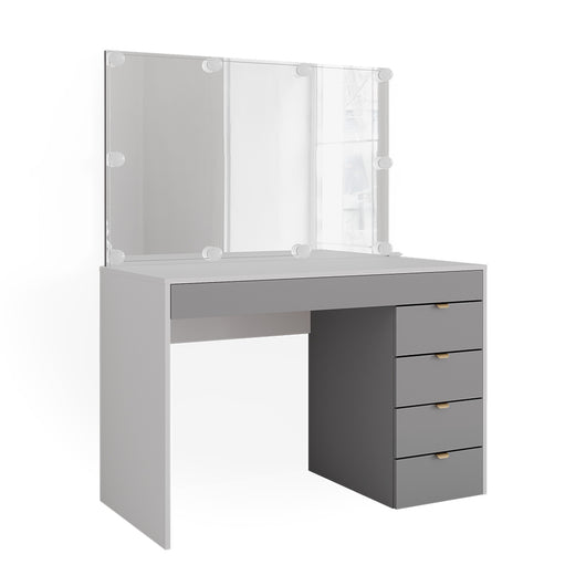 Vicco Tavolo da toeletta Bianco/grigio/grigio 115 cm con illuminazione a LED