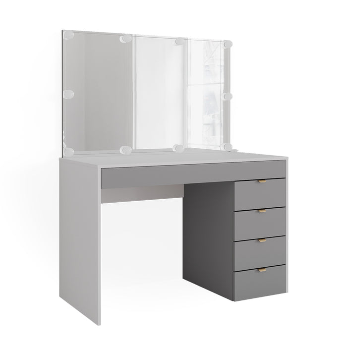 Vicco Tavolo da toeletta Bianco/grigio/grigio 115 cm con illuminazione a LED