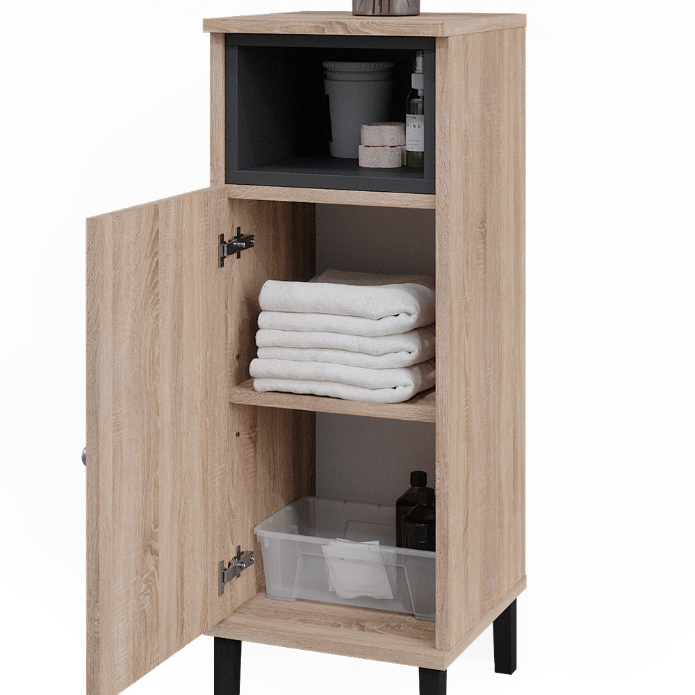 Vicco Mobiletto bagno Sonoma 30 x 86.8 cm con porta e scomparto aperto