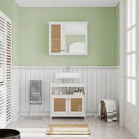 Vicco Specchio contenitore bagno Bianco 68 x 49 cm con 2 porte