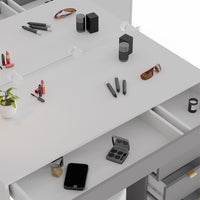 Vicco Tavolo da toeletta Bianco/grigio/grigio 115 cm con illuminazione a LED