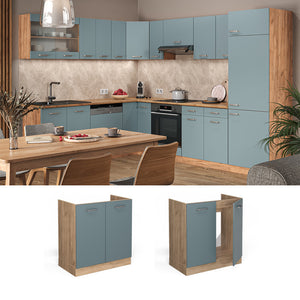 Vicco Mobile lavello cucina Grigio-blu 80 cm , PL Antracite