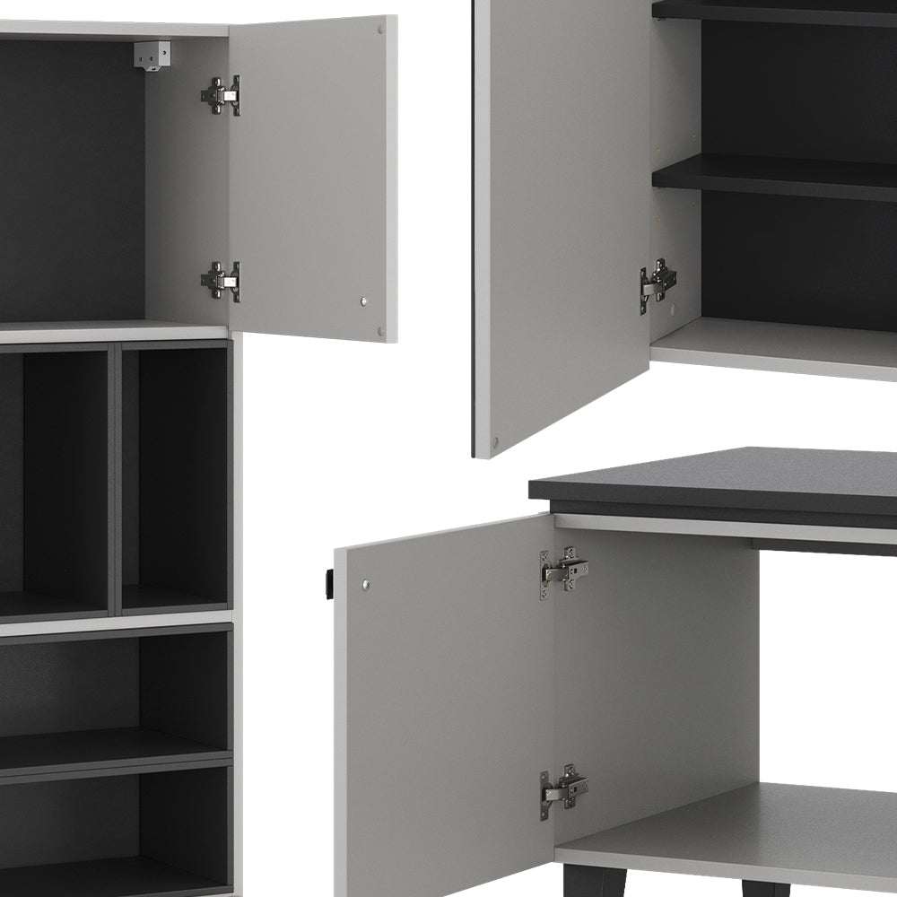 Vicco Set di mobili da bagno Grigio 3 parti, pensile 2 ante