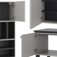 Vicco Set di mobili da bagno Grigio 3 parti, pensile 2 ante