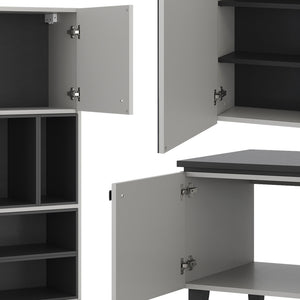 Vicco Set di mobili da bagno Grigio 3 parti, pensile 2 ante