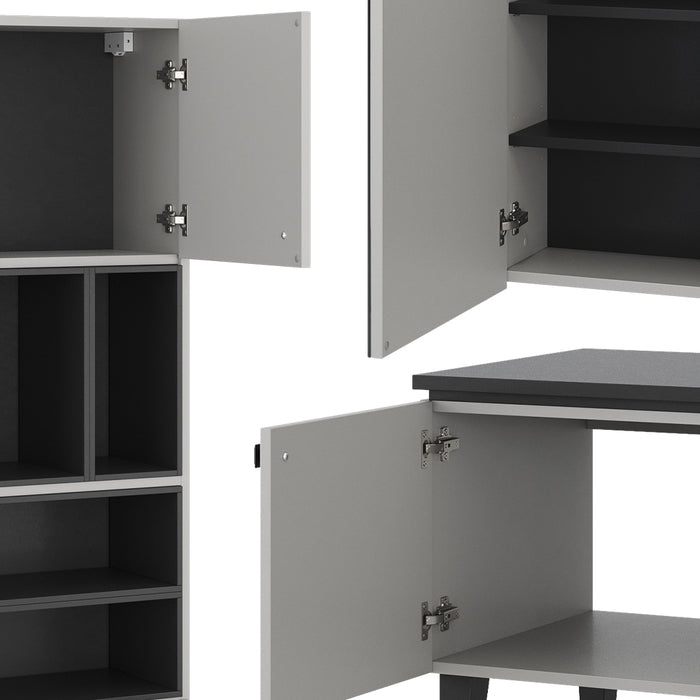 Vicco Set di mobili da bagno Grigio 3 parti, pensile 2 ante