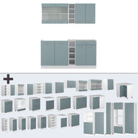 Vicco Cucina completa Blu-grigio/bianco 160 cm , PL Rovere