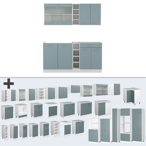 Vicco Cucina completa Blu-grigio/bianco 160 cm , PL Antracite
