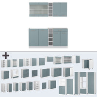 Vicco Cucina completa Blu-grigio/bianco 160 cm , PL Antracite