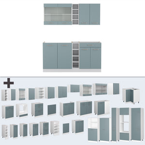 Vicco Cucina completa Blu-grigio/bianco 160 cm , PL Antracite