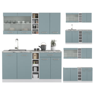 Vicco Cucina completa Blu-grigio/bianco 160 cm , PL Rovere
