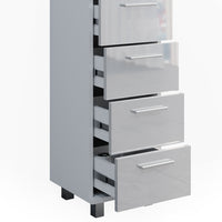Vicco Cassettiera da bagno Bianco lucido 30 x 95 cm