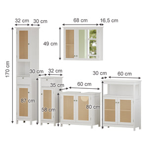 Vicco Set di mobili da bagno Bianco 5 parti