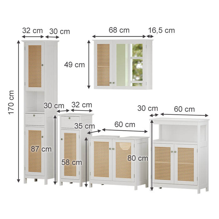 Vicco Set di mobili da bagno Bianco 5 parti