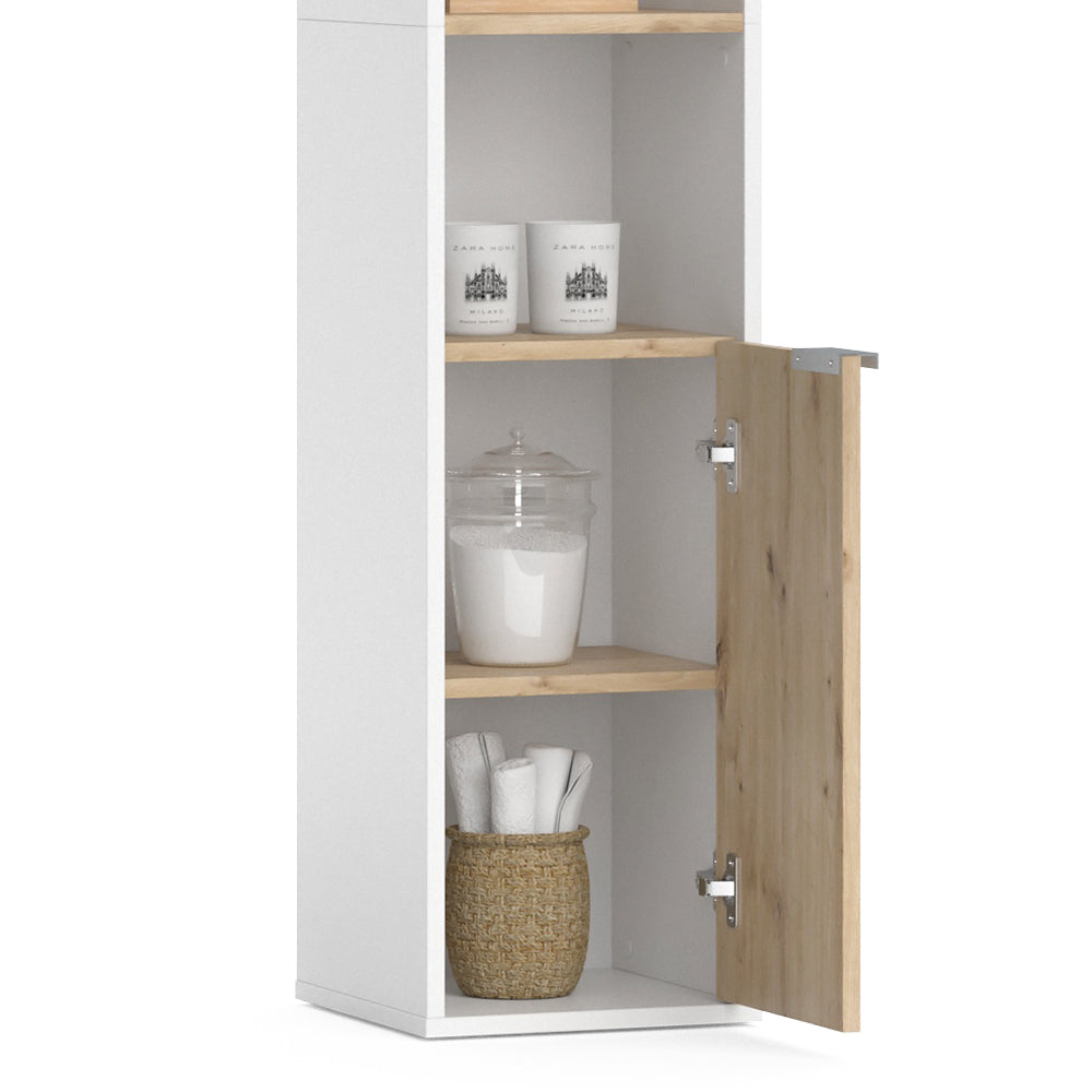 Vicco Armadio per il bagno Bianco 30 x 165 cm con ante e vani a giorno