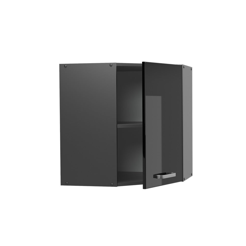 Vicco Mobile angolare da cucina Nero lucido 57 cm