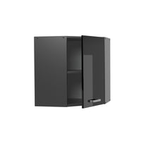 Vicco Mobile angolare da cucina Nero lucido 57 cm