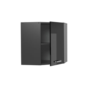 Vicco Mobile angolare da cucina Nero lucido 57 cm
