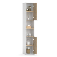 Vicco Armadio per il bagno Bianco 30 x 165 cm con ante e vani a giorno