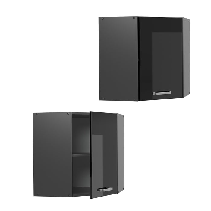 Vicco Mobile angolare da cucina Nero lucido 57 cm