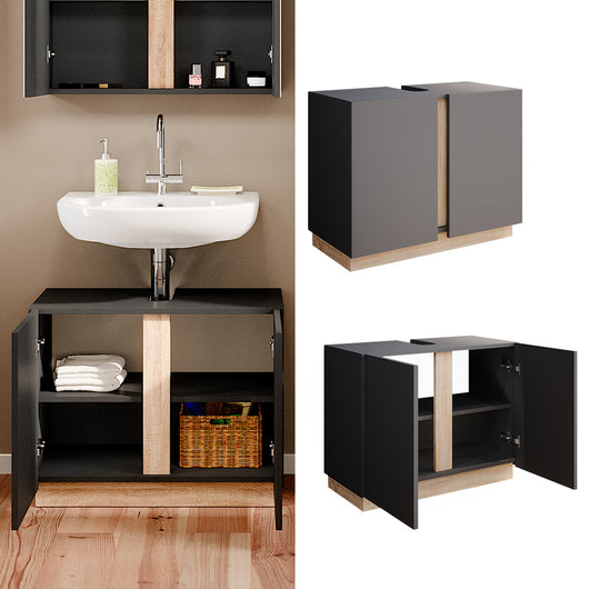 Vicco Mobile sottolavabo per bagno Antracite 70.4 x 55.5 cm con 2 porte