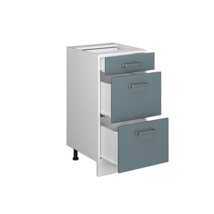Vicco Mobiletto base per cucina Grigio-blu 40 cm con cassetti, senza piano di lavoro